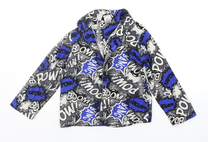 Peacocks Boys Blue Geometric Pyjama Top Size 6-7 Years - Pow