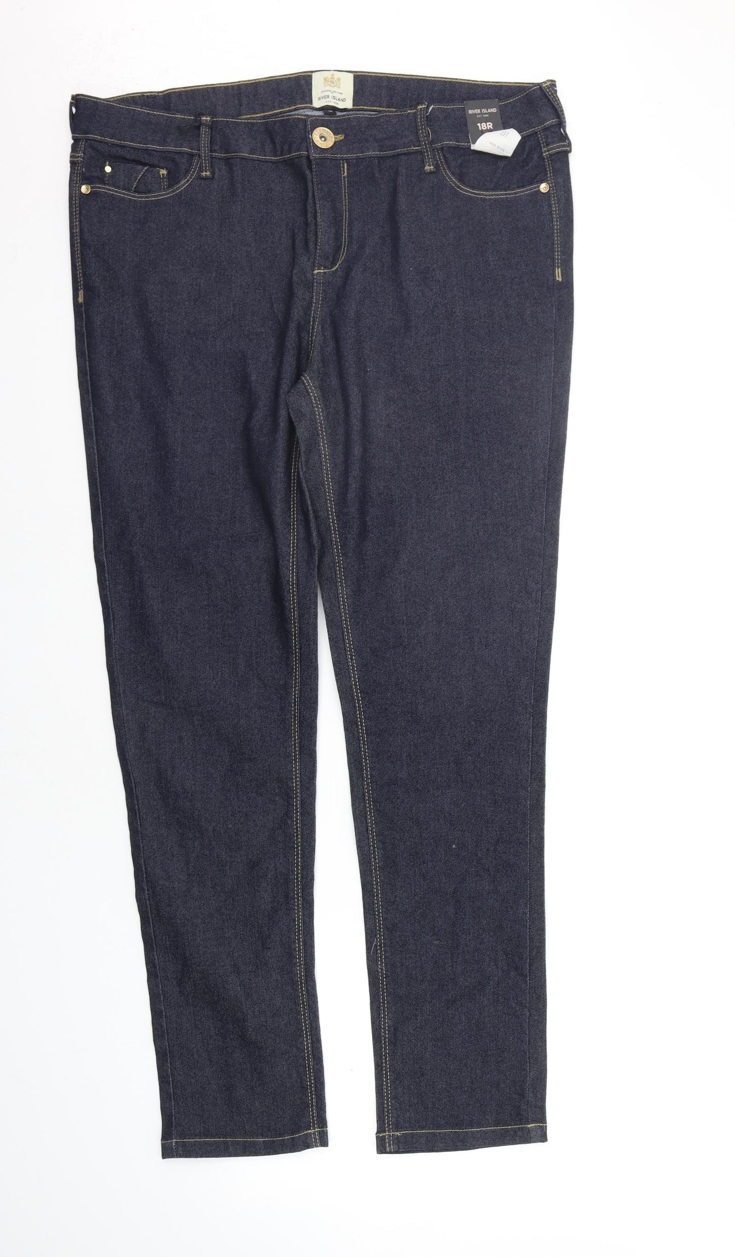 River Island Womens Blue   Straight Jeans Size 18 L29 in