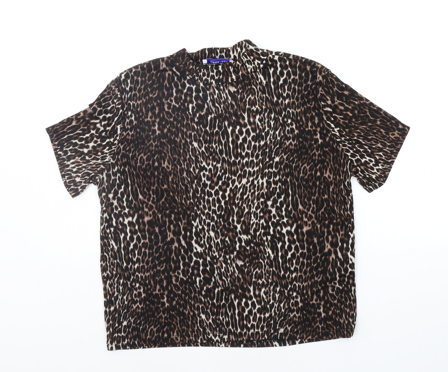 Zara Womens Beige Animal Print  Basic T-Shirt Size S