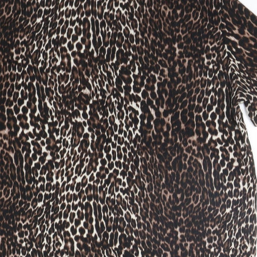 Zara Womens Beige Animal Print  Basic T-Shirt Size S