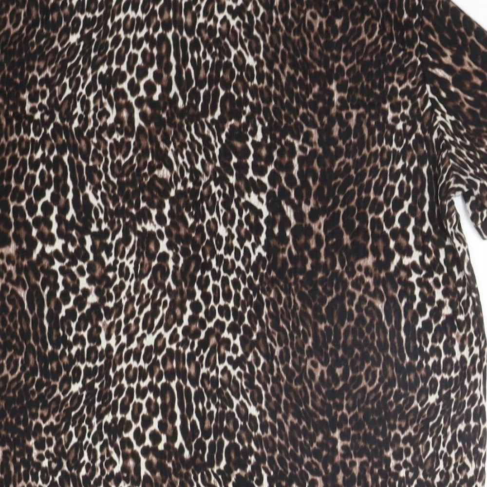 Zara Womens Beige Animal Print  Basic T-Shirt Size S