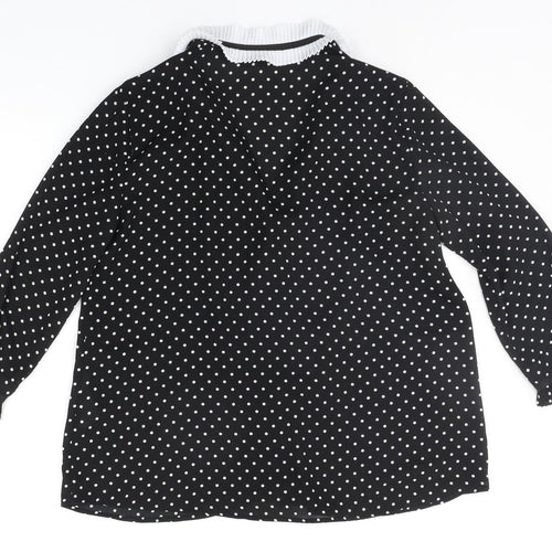 Zara Womens Black Polka Dot  Basic Button-Up Size S