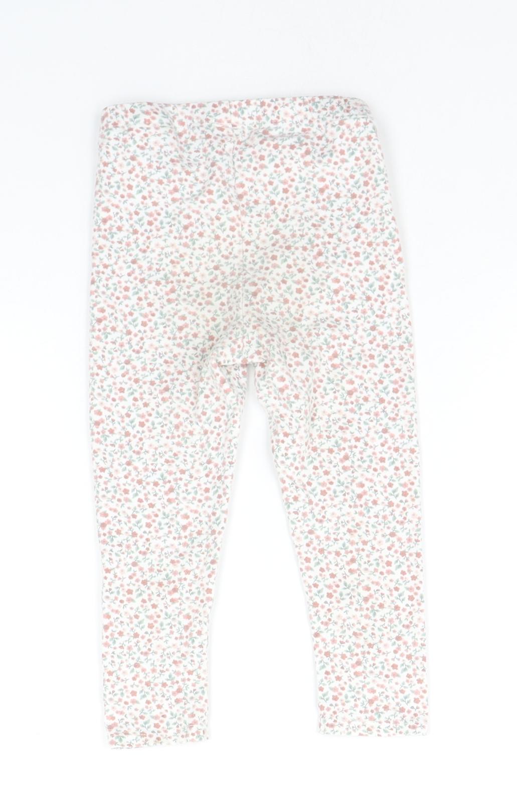 H&M Girls White Floral  Jegging Trousers Size 2-3 Years