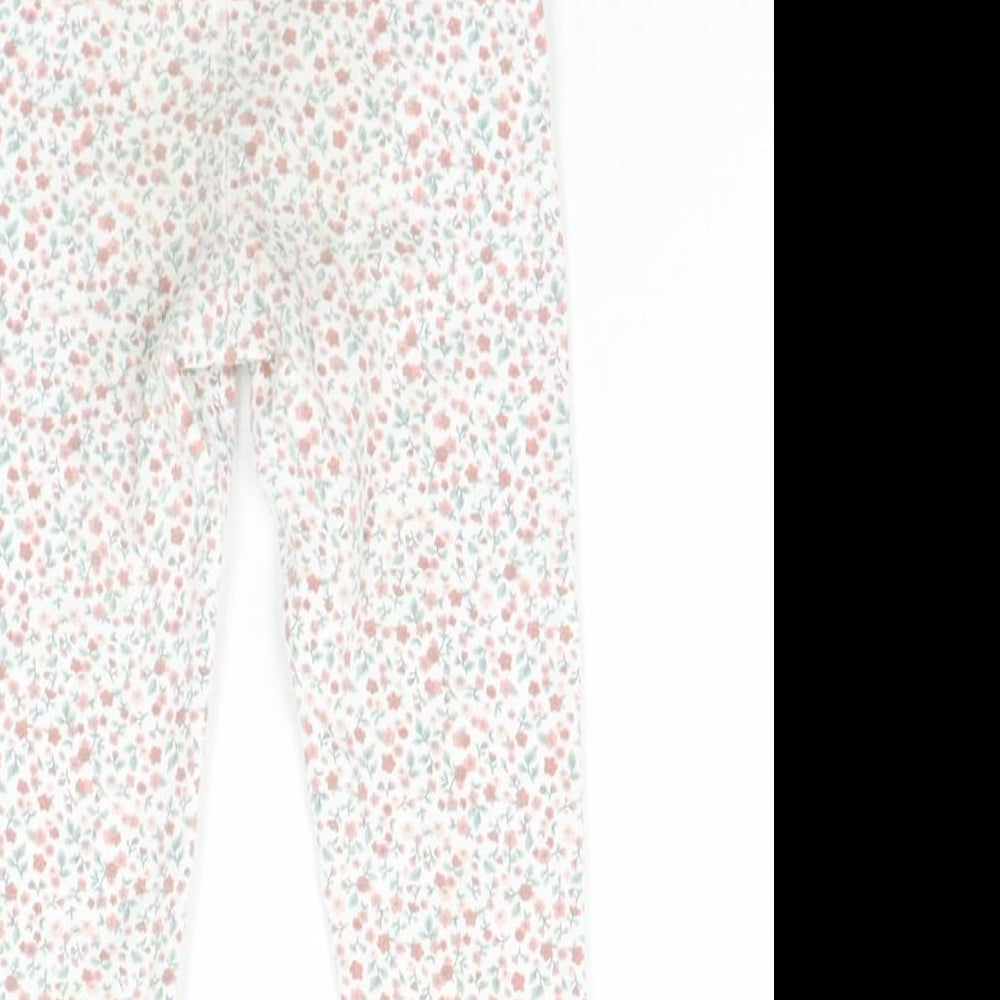 H&M Girls White Floral  Jegging Trousers Size 2-3 Years