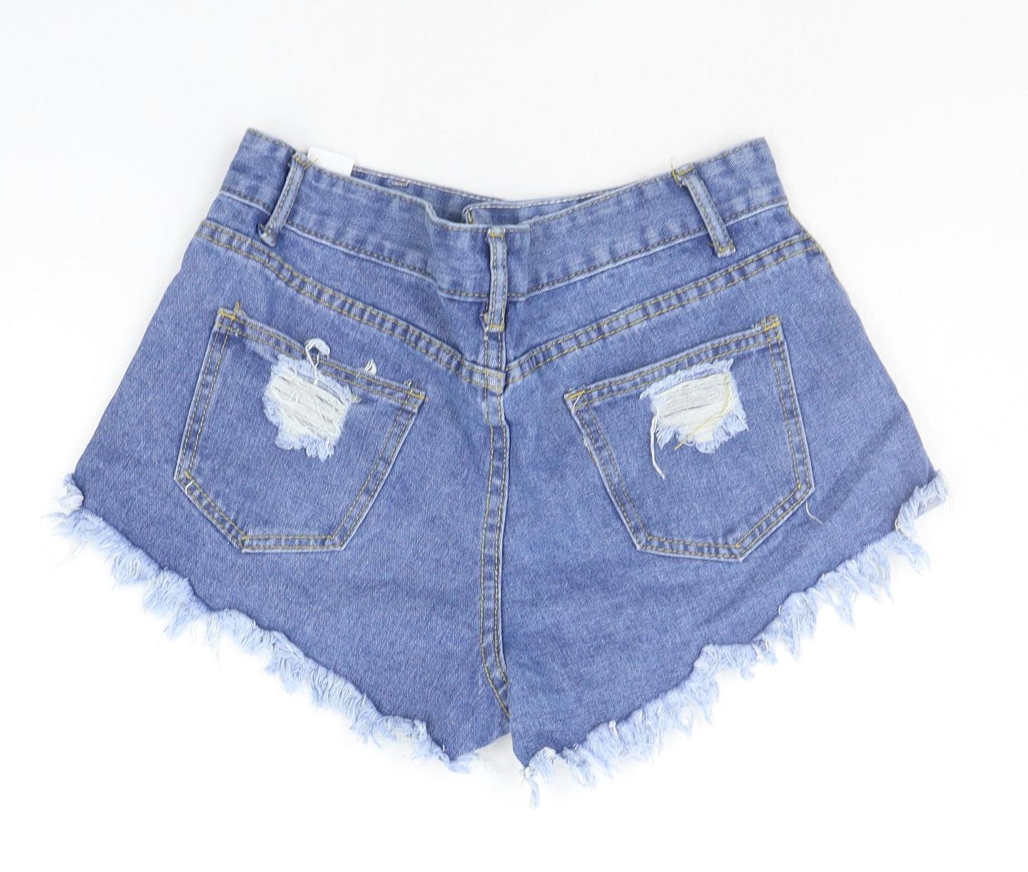 Preworn Womens Blue   Cut-Off Shorts Size L - DISTRESSED