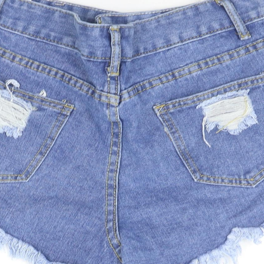 Preworn Womens Blue   Cut-Off Shorts Size L - DISTRESSED