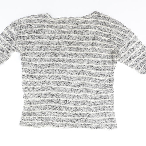 New Look Girls Grey Striped  Basic T-Shirt Size 14-15 Years