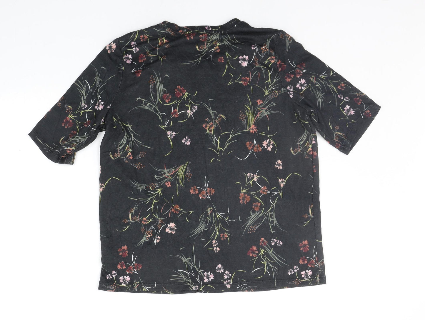 Marks and Spencer Womens Black Floral  Pullover Jumper Size 14