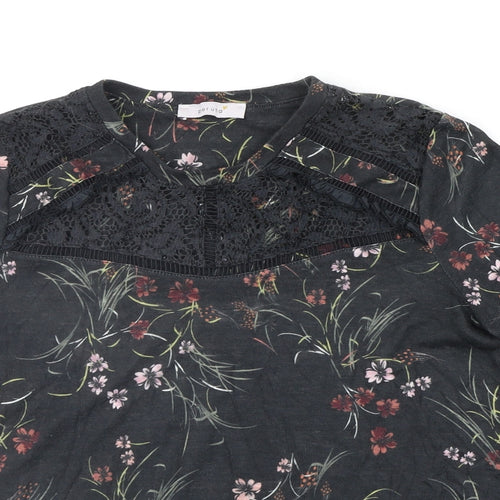Marks and Spencer Womens Black Floral  Pullover Jumper Size 14