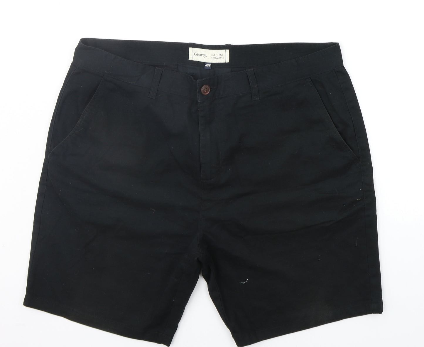 George Mens Black   Chino Shorts Size 40 in
