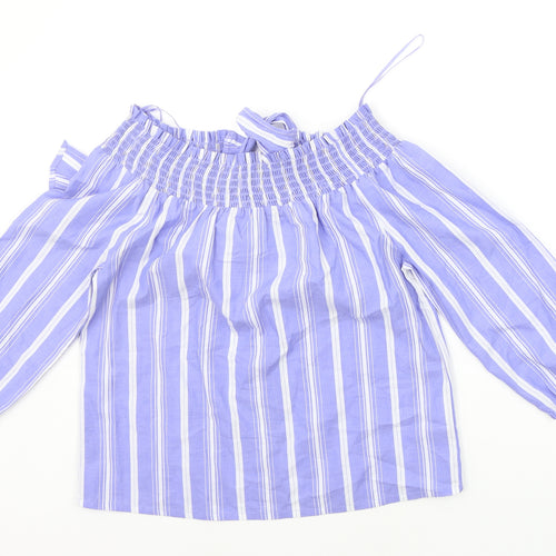 Primark Womens Blue Striped  Basic Blouse Size 10