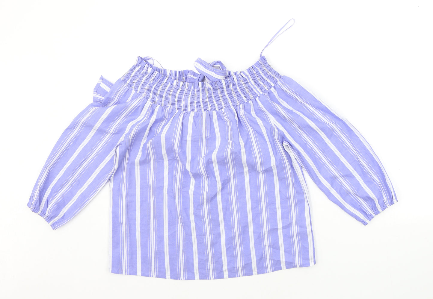 Primark Womens Blue Striped  Basic Blouse Size 10