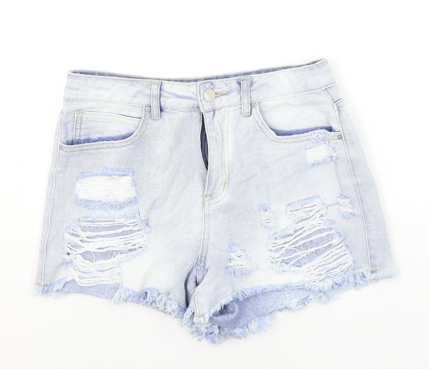 New Look Womens Blue   Chino Shorts Size 10 - DISTRESSED
