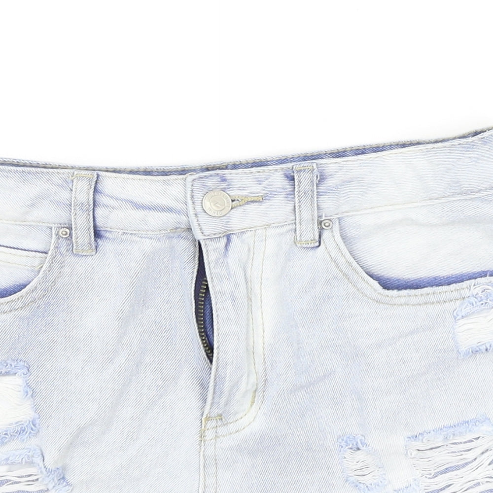 New Look Womens Blue   Chino Shorts Size 10 - DISTRESSED