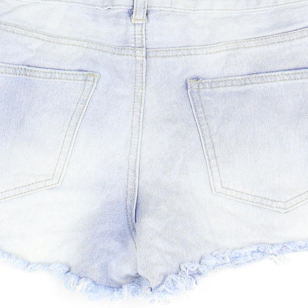 New Look Womens Blue   Chino Shorts Size 10 - DISTRESSED