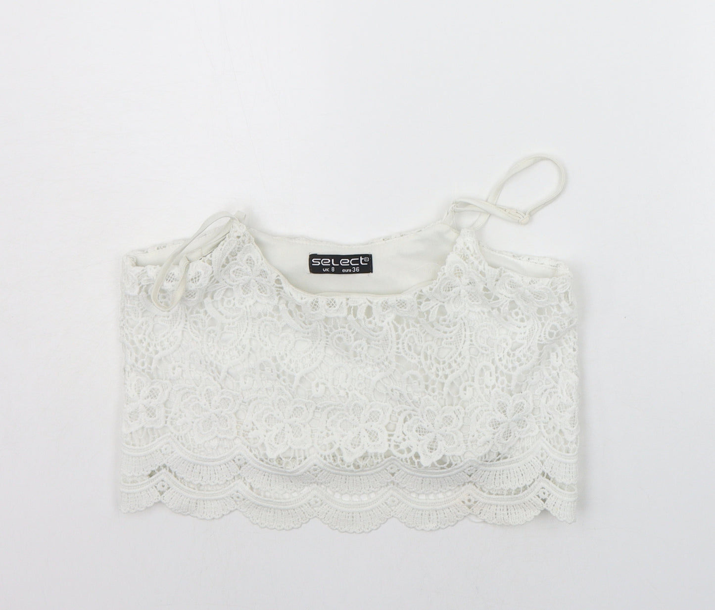 Select Womens White   Basic Tank Size 8