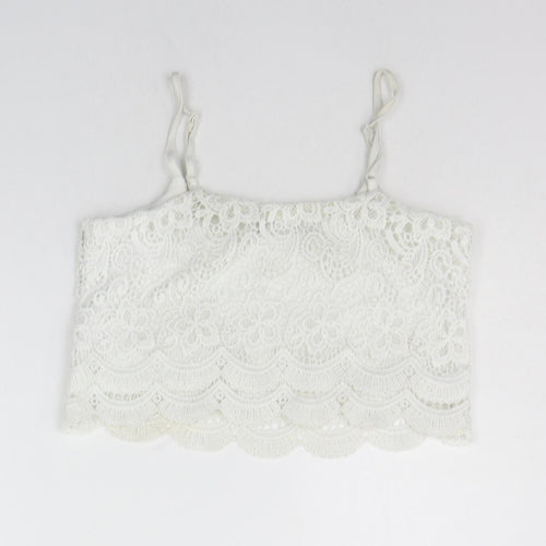 Select Womens White   Basic Tank Size 8