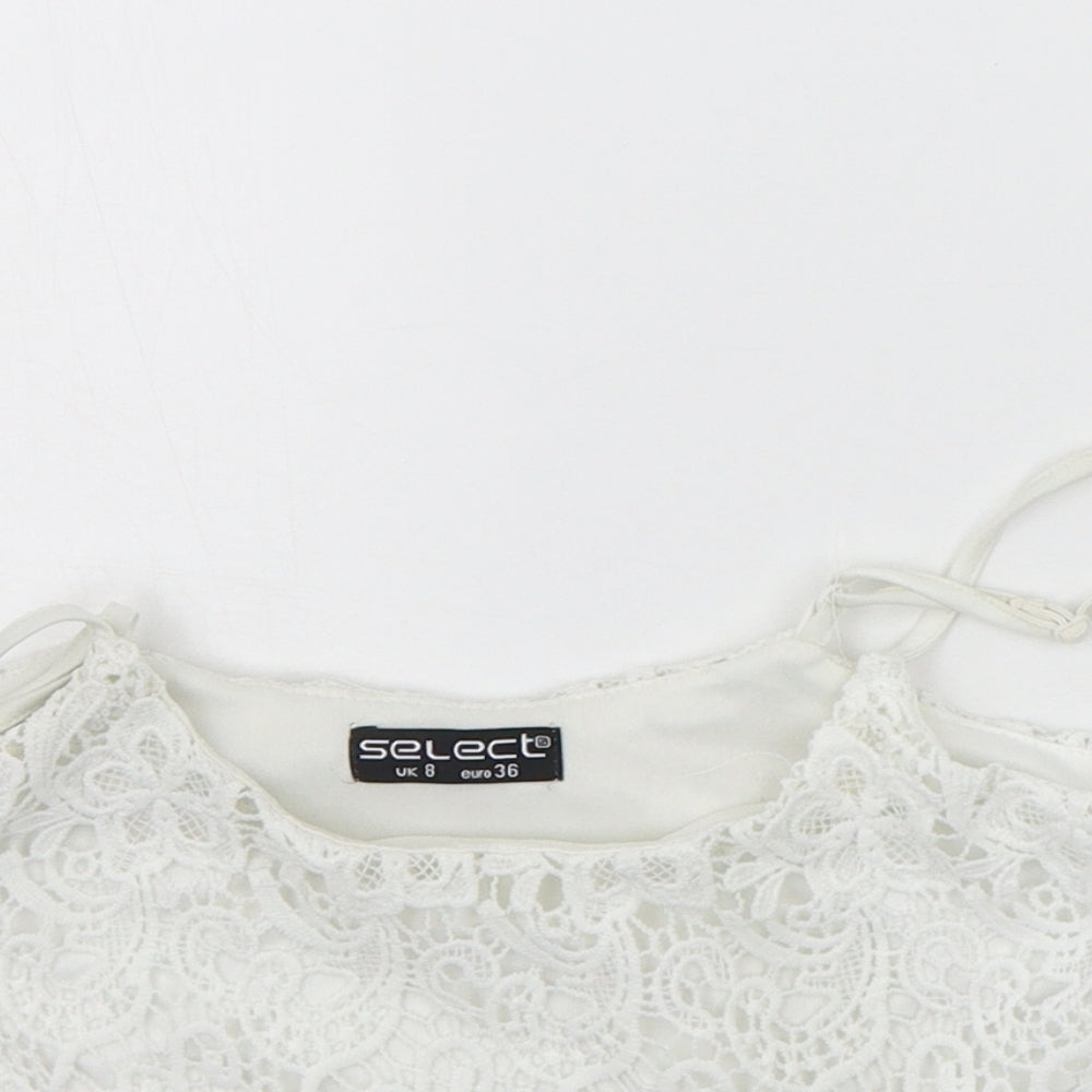 Select Womens White   Basic Tank Size 8