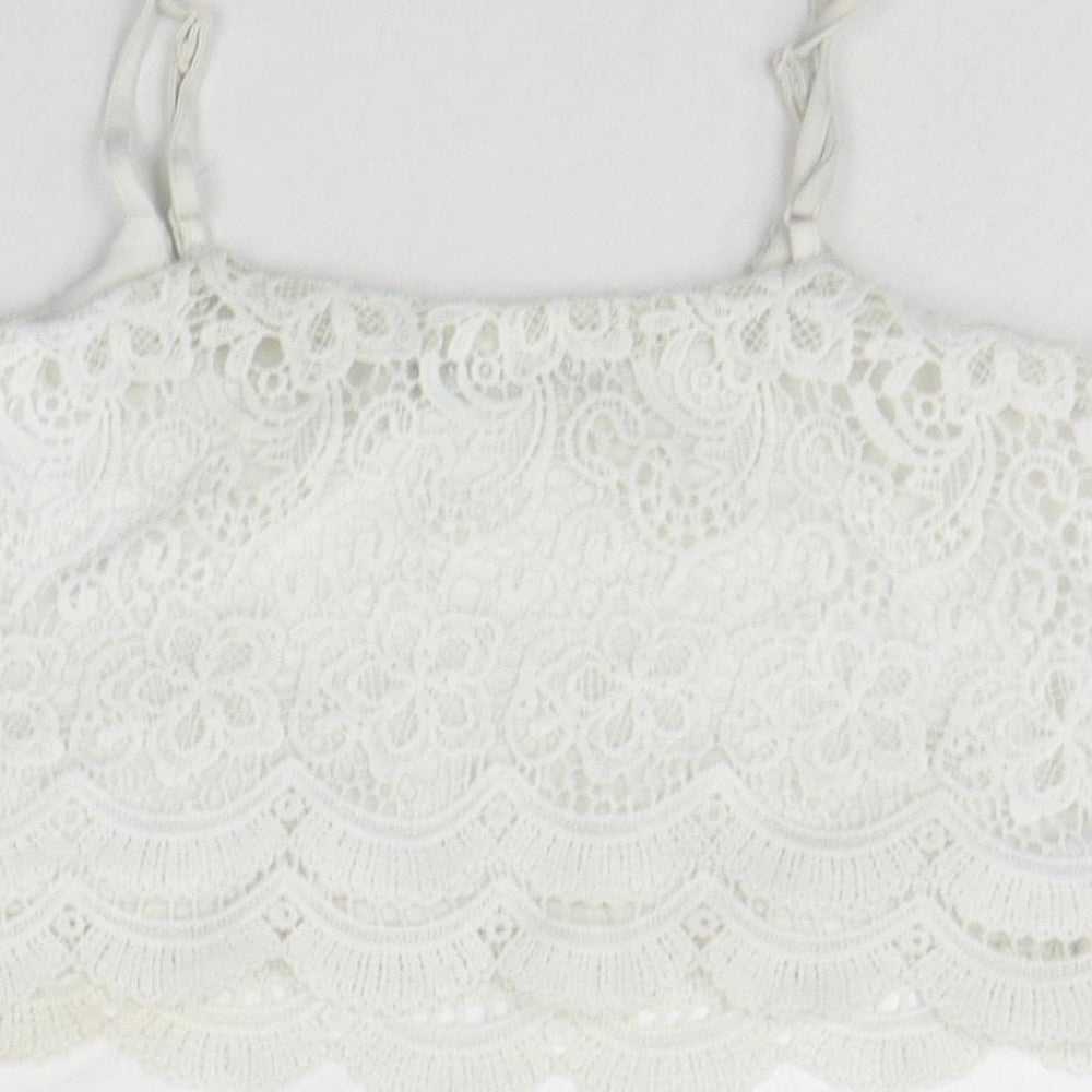 Select Womens White   Basic Tank Size 8