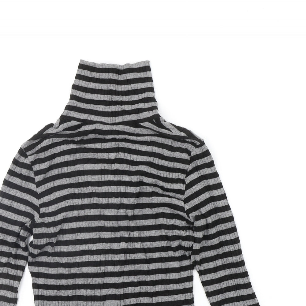 United Colors of Benetton  Womens Grey Striped  Pullover Jumper Size S