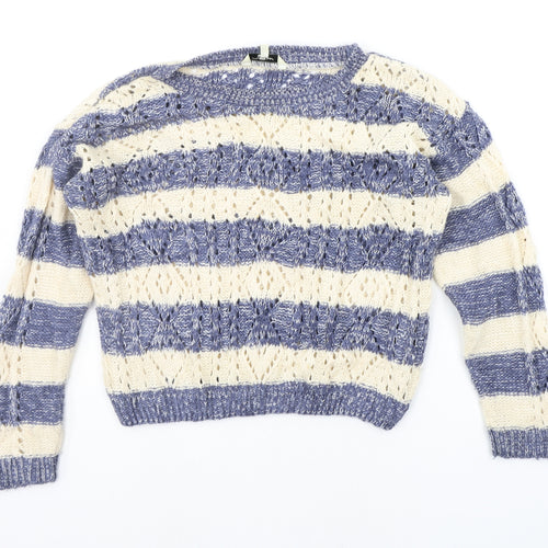 New Look Womens Beige Striped  Pullover Jumper Size 12