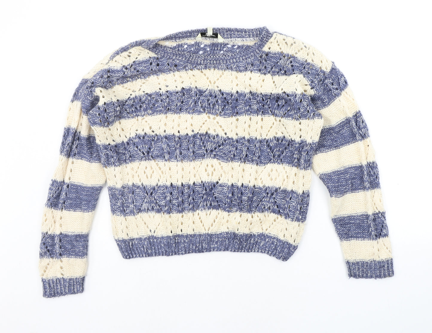 New Look Womens Beige Striped  Pullover Jumper Size 12
