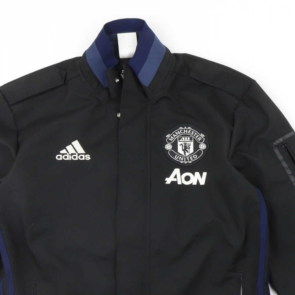 adidas Mens Black   Jacket Coat Size S  - man u