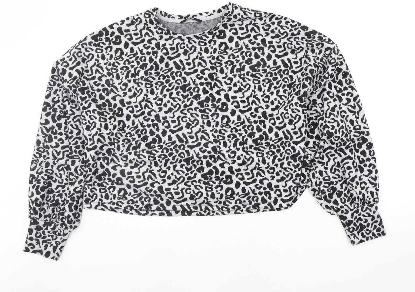George Womens Black Animal Print  Pullover Jumper Size L