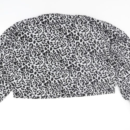 George Womens Black Animal Print  Pullover Jumper Size L