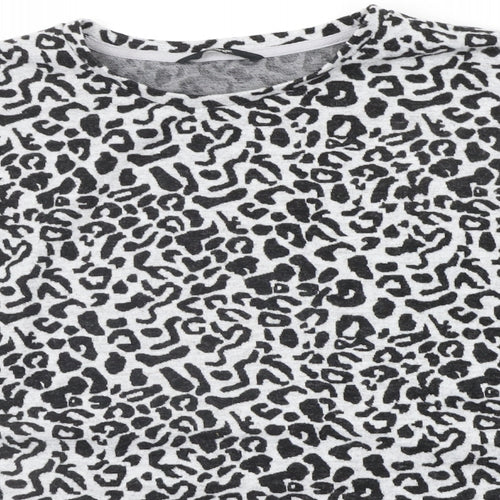 George Womens Black Animal Print  Pullover Jumper Size L
