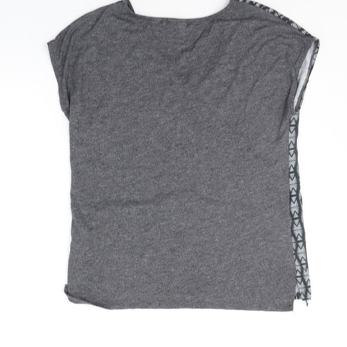 Yessica Womens Grey Geometric  Basic T-Shirt Size S