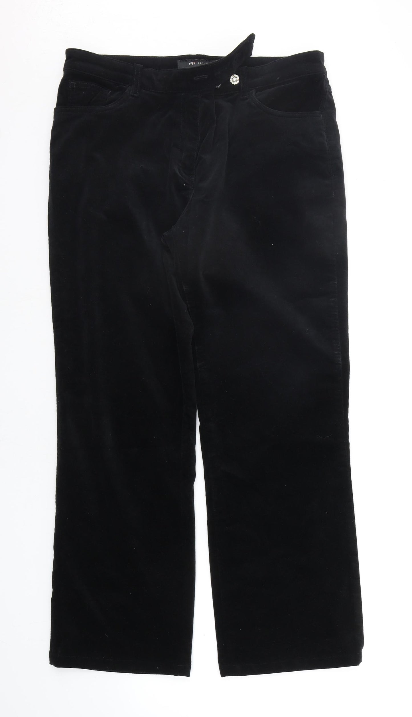 Per Una Womens Black   Trousers  Size 16 L27 in