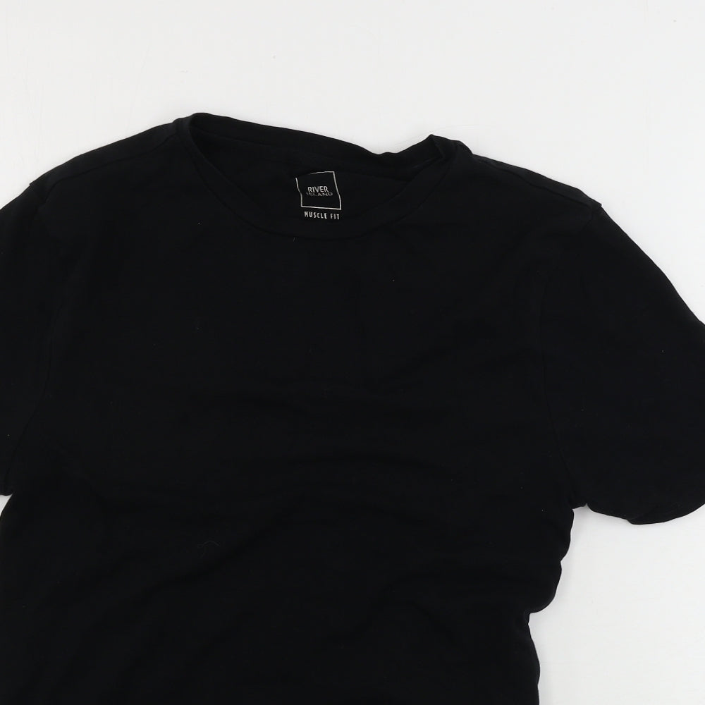 River Island  Mens Black    T-Shirt Size S