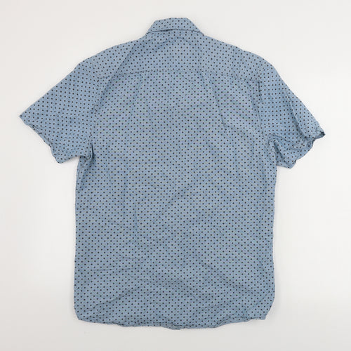 George  Mens Blue Polka Dot   Button-Up Size S