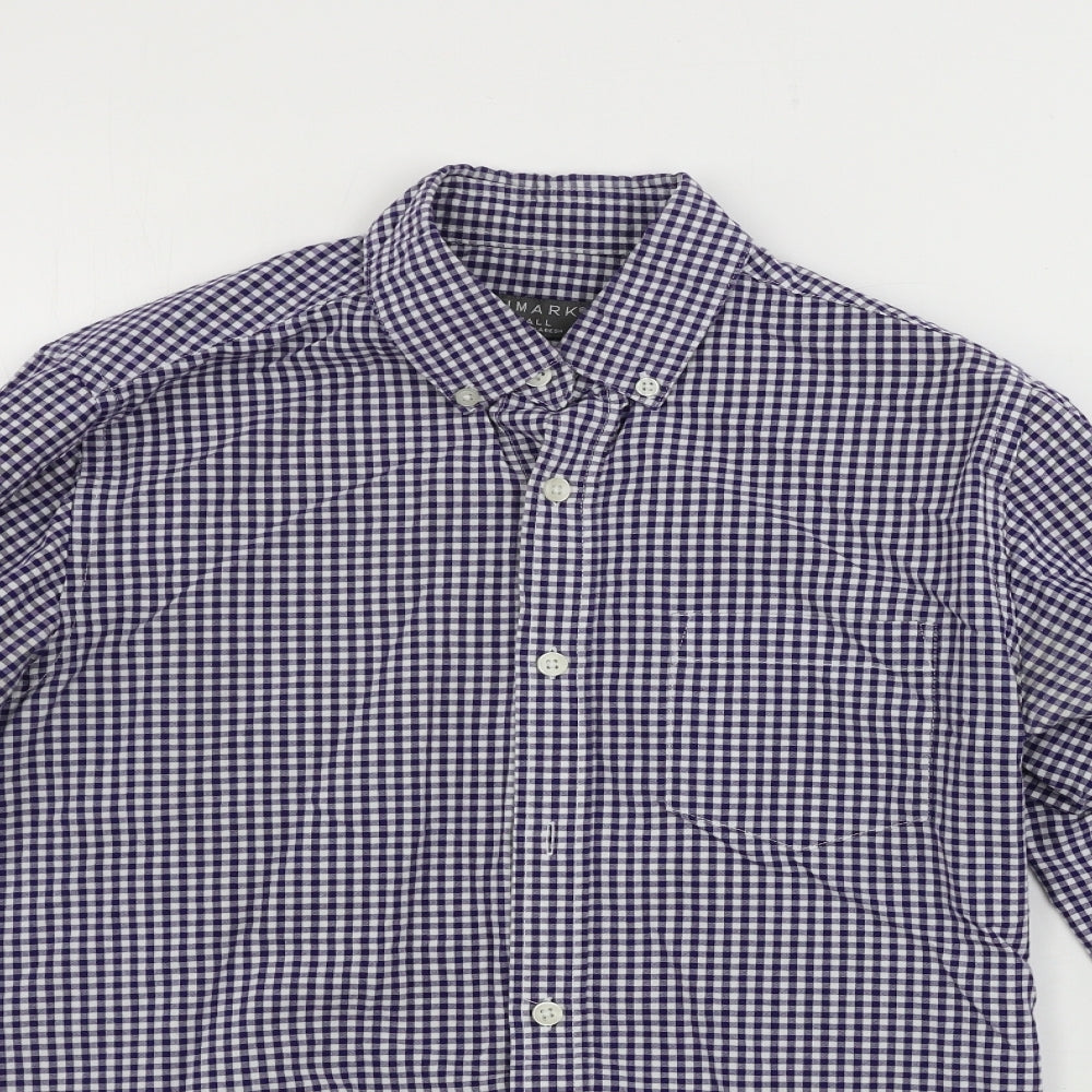 Primark  Mens Blue Check   Button-Up Size S