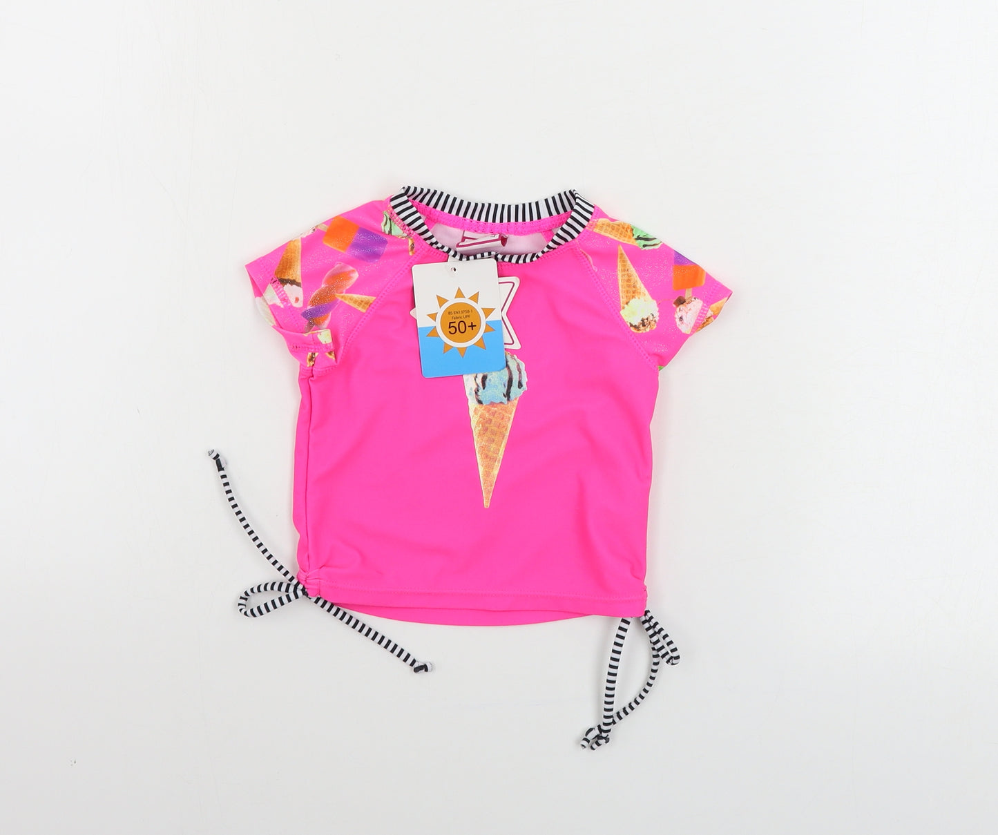 Miss glitz  Girls Pink   Basic T-Shirt Size 12-18 Months
