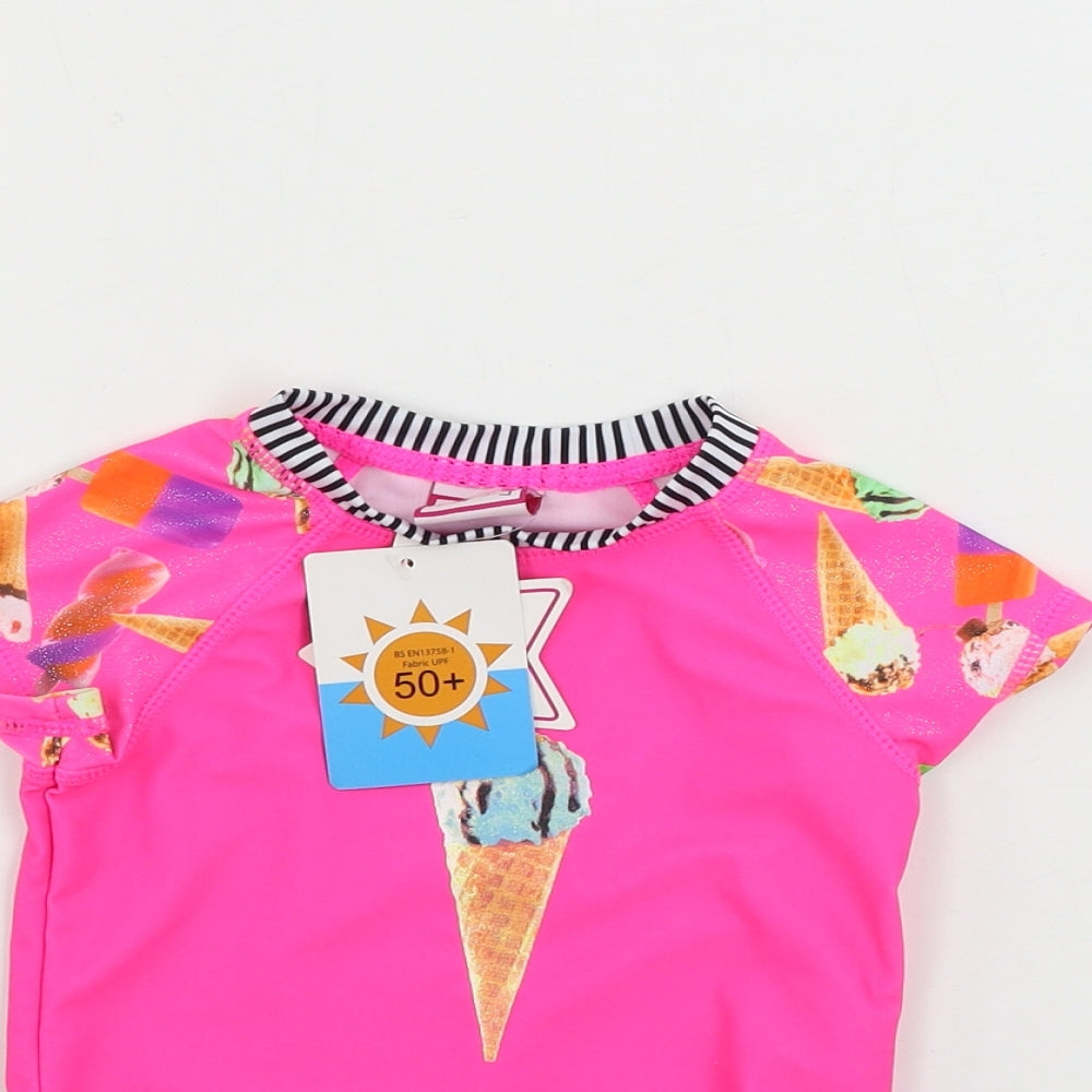 Miss glitz  Girls Pink   Basic T-Shirt Size 12-18 Months