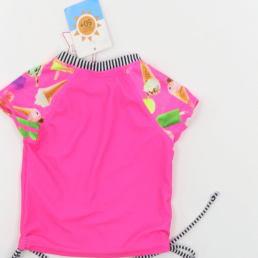 Miss glitz  Girls Pink   Basic T-Shirt Size 12-18 Months