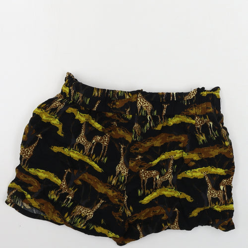Primark  Womens Black Animal Print  Sweat Shorts Size 8