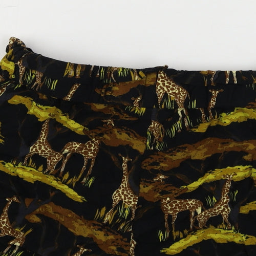 Primark  Womens Black Animal Print  Sweat Shorts Size 8