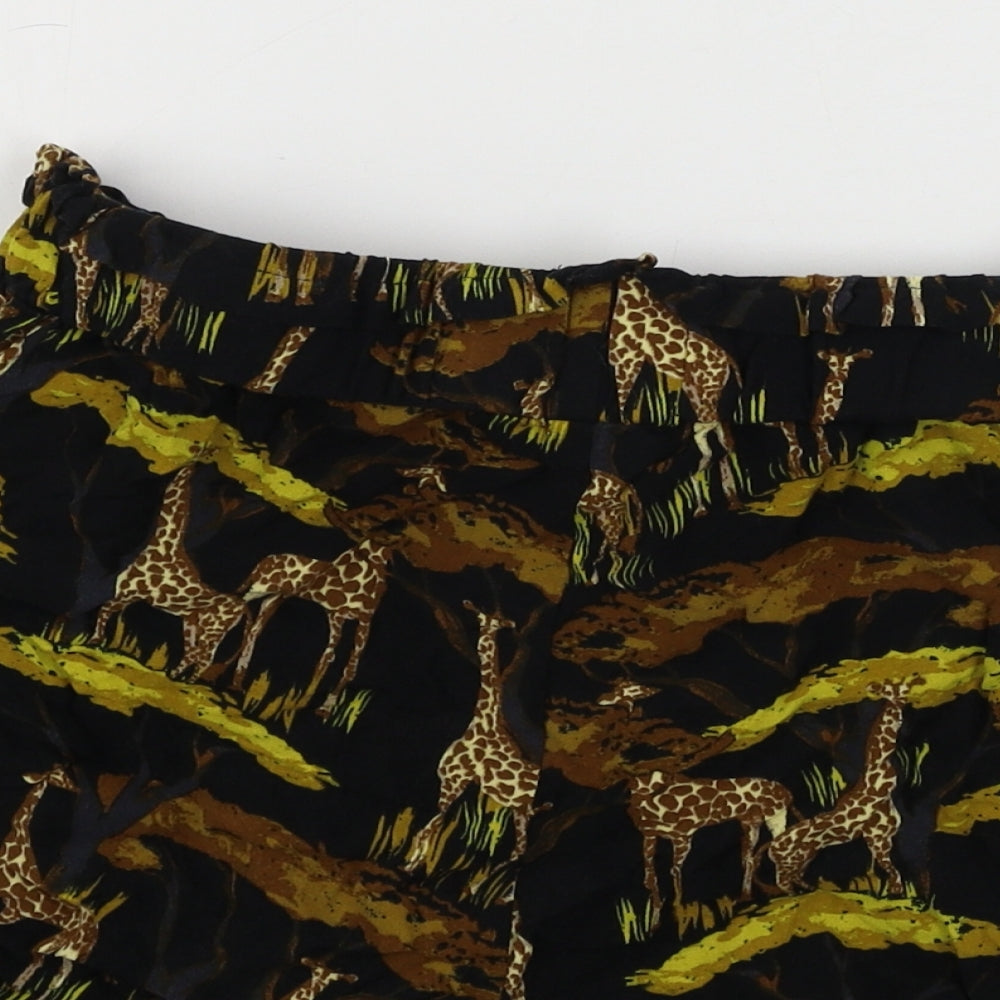 Primark  Womens Black Animal Print  Sweat Shorts Size 8