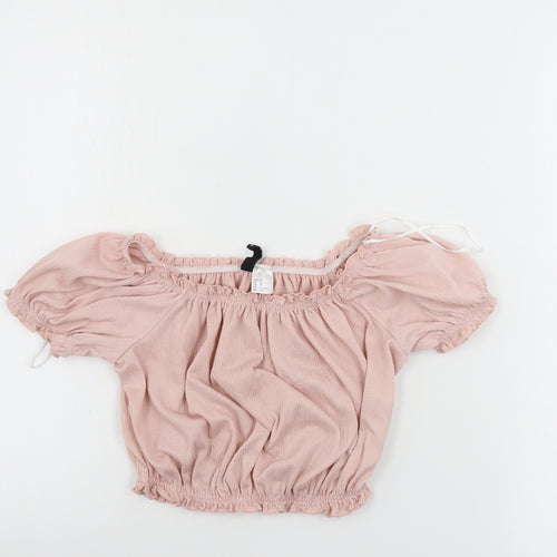 H&M Womens Pink   Cropped T-Shirt Size XS