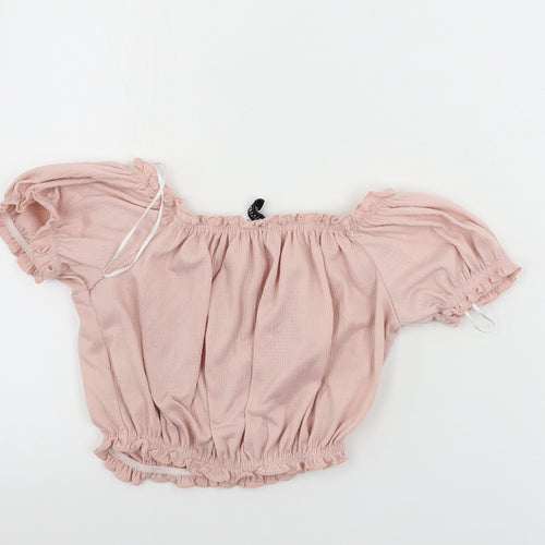 H&M Womens Pink   Cropped T-Shirt Size XS