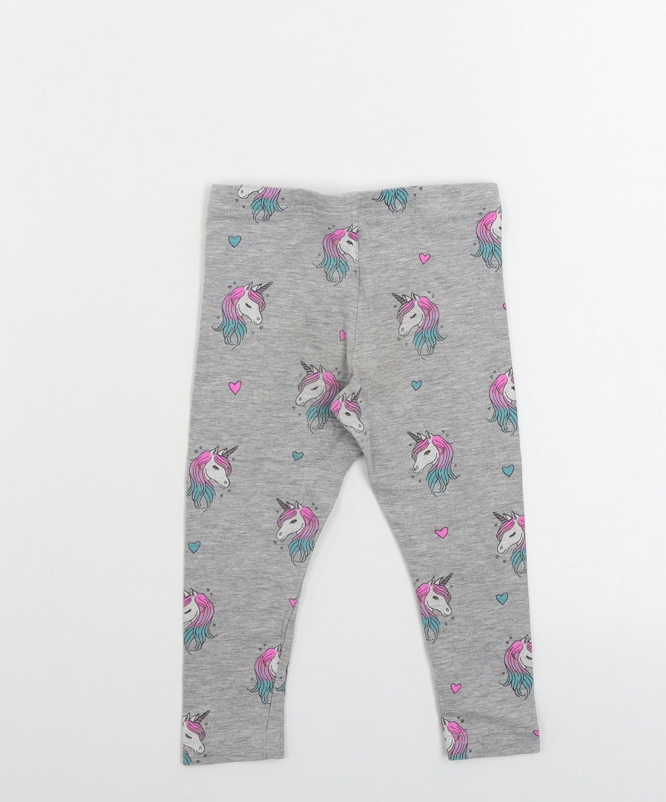 Primark  Girls Grey   Sweatpants Trousers Size 2 Years - unicorn print