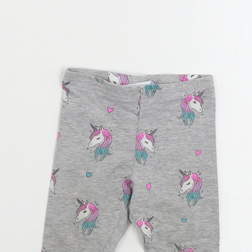 Primark  Girls Grey   Sweatpants Trousers Size 2 Years - unicorn print