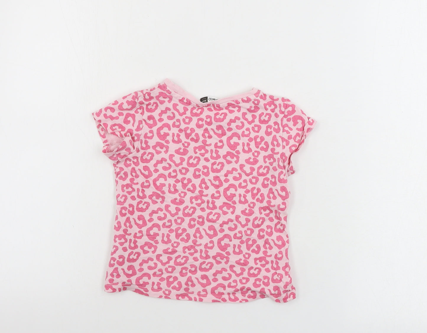 Pep&co      Girls Pink Animal Print  Basic T-Shirt Size 2-3 Years