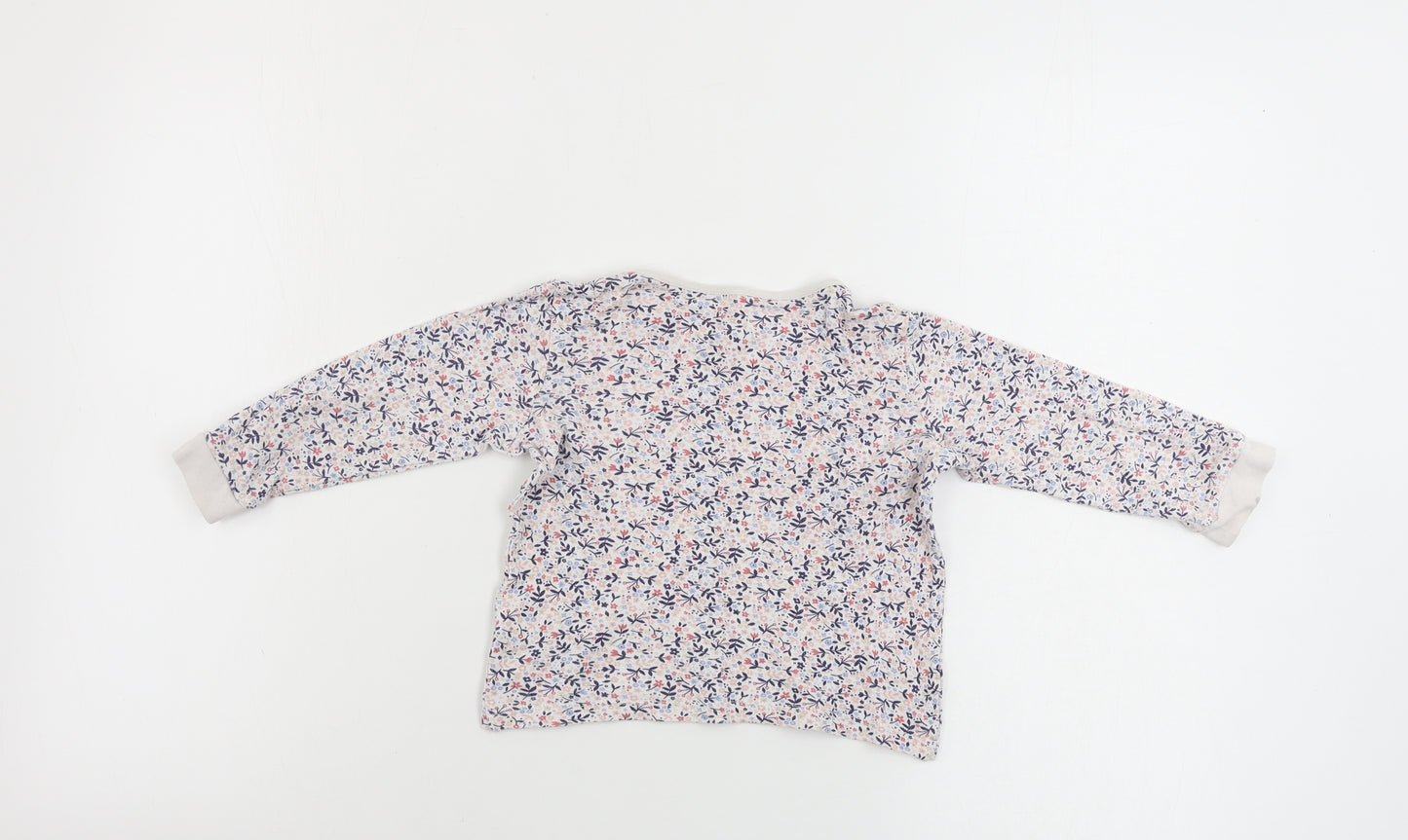 George Girls White Floral  Basic T-Shirt Size 18-24 Months