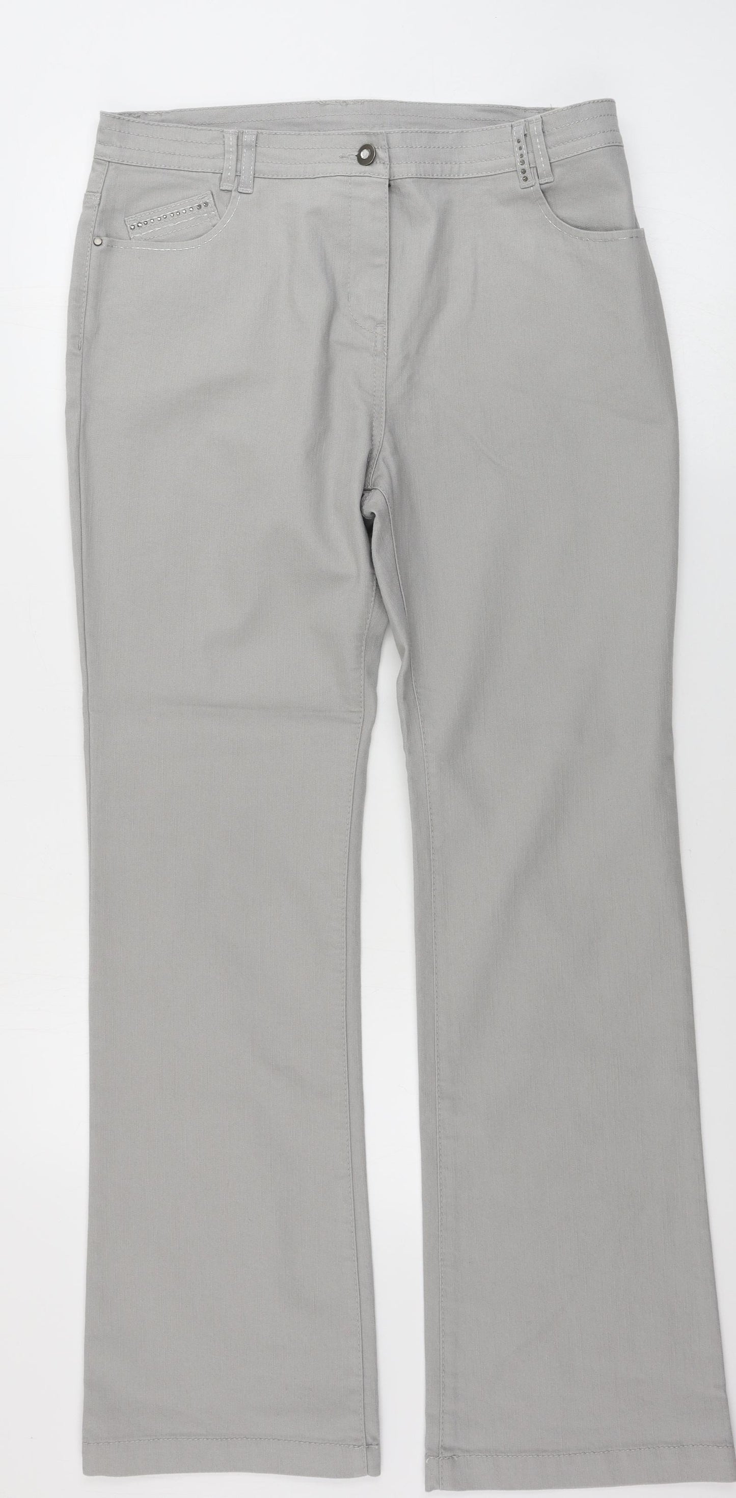 Marks and Spencer  Womens Grey   Trousers  Size 14 L30 in
