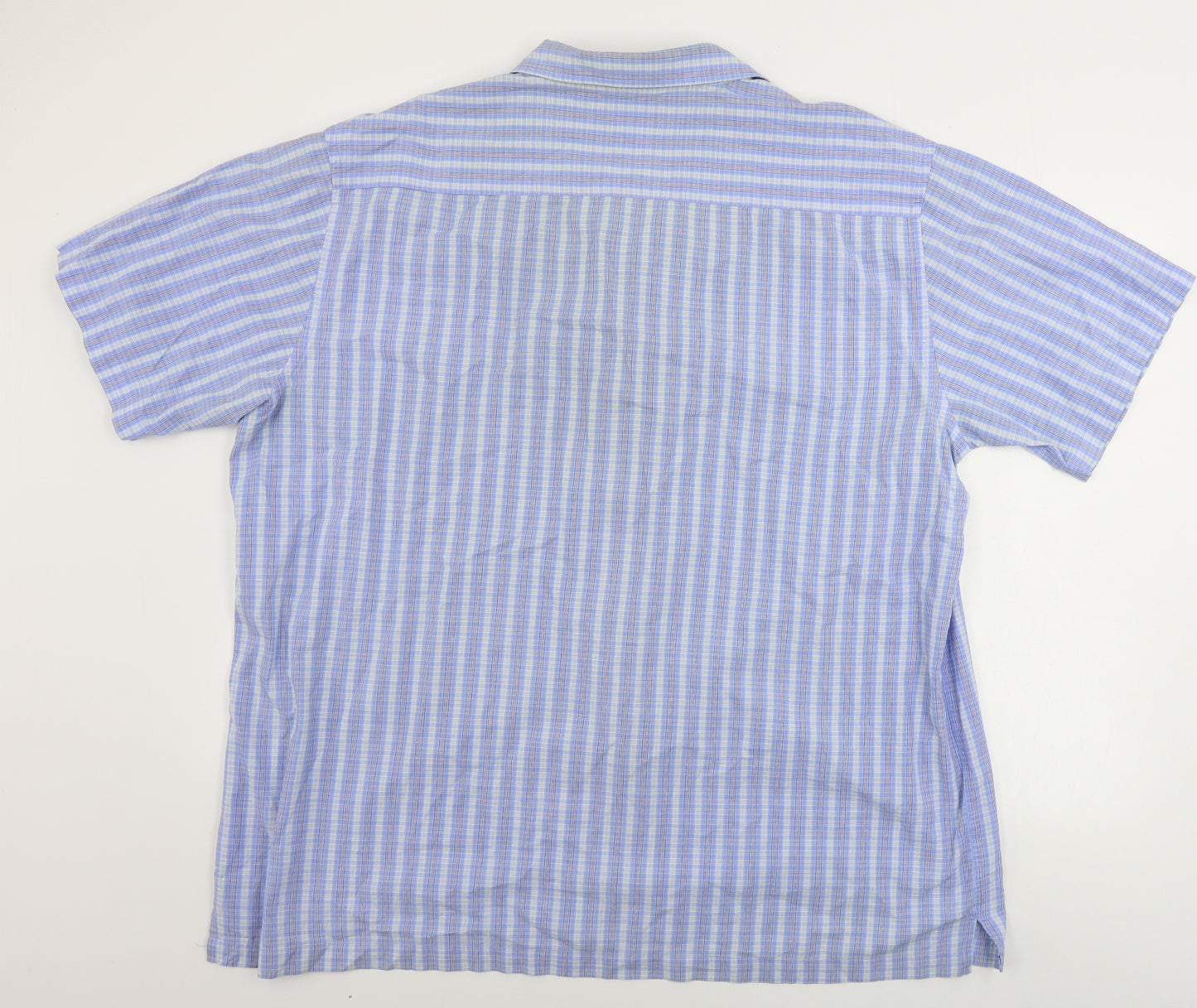 ZANTOS Mens Blue Striped   Button-Up Size 2XL