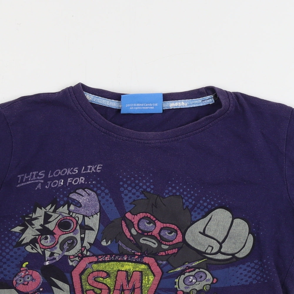 TESCO   Boys Blue   Basic T-Shirt Size 6-7 Years  - Moshi Monsters
